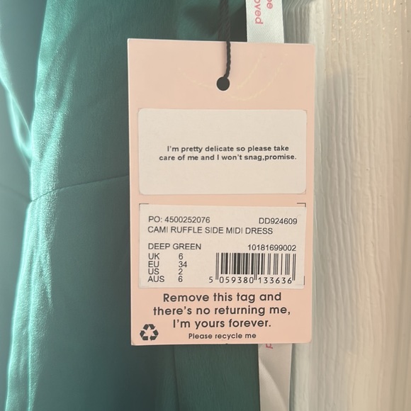 NWT Missguided Cami Ruffle Side Midi Dress - Picture 5 of 6